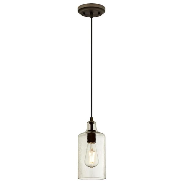 Westinghouse One-Light Indoor Mini Pendant ORB, Clear Textured Glass 6328900 - main